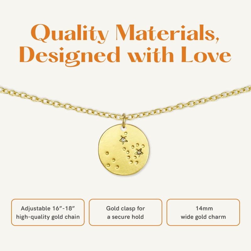 Lucky Feather Zodiac necklaces for women | Sagittarius 14K Gold-Plated Astrology Pendant for Girls | Horoscope Sign Zodiac gift | Great Christmas Stocking Stuffer | Trendy Birthday Jewelry Gift | 16â€ - 18â€ - Image 3
